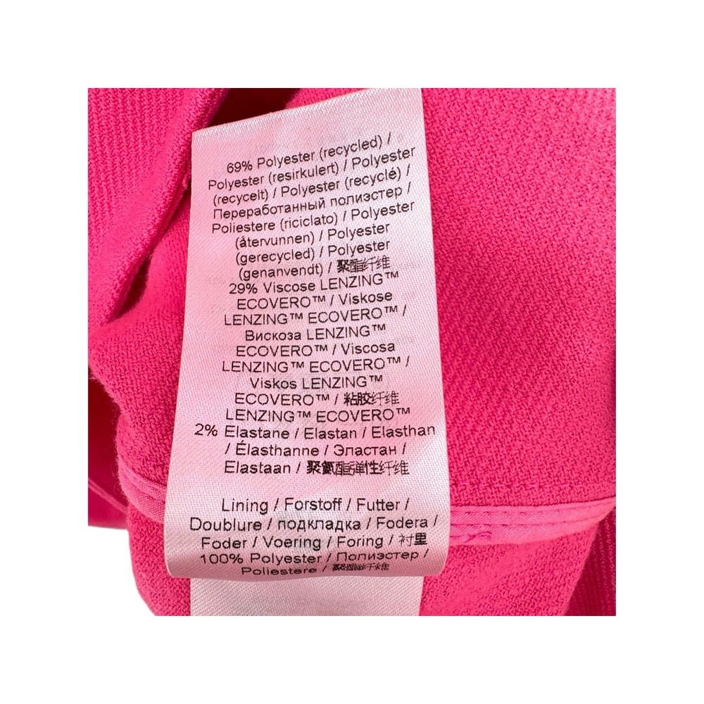 GANNI Hot Pink Mini‎ Dress V-Neck Short Sleeve A-Line Scandi Chic Size 38 US 6 - Picture 6 of 7